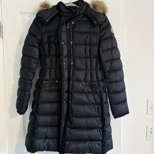 Moncler Hermifur Fox Fur Trim Quilted Down puffer coat with removable fur hood
